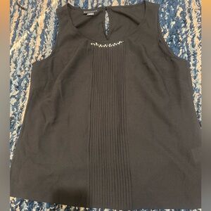 Metaphor Black Sleeveless Blouse with Embellishments Medium